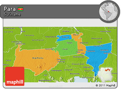 Political 3D Map of Para, physical outside