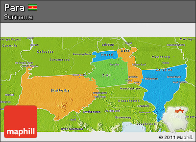 Political 3D Map of Para, physical outside