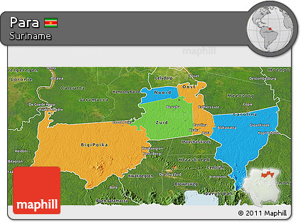 Political 3D Map of Para, satellite outside