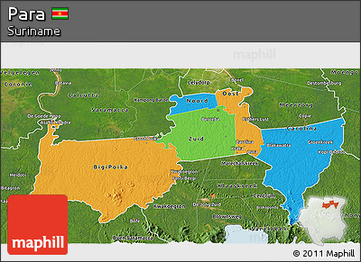 Political 3D Map of Para, satellite outside
