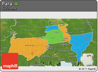 Political 3D Map of Para, satellite outside