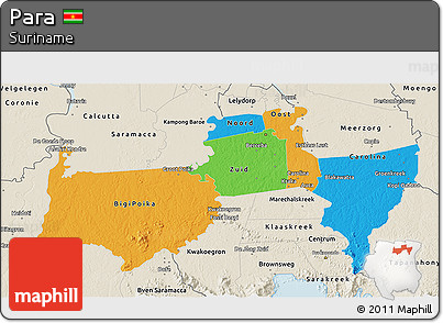 Political 3D Map of Para, shaded relief outside