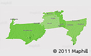 Political Shades 3D Map of Para, cropped outside