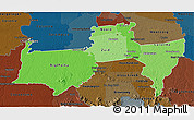 Political Shades 3D Map of Para, darken