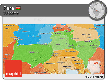 Political Shades 3D Map of Para