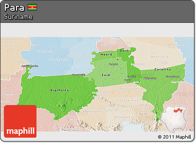 Political Shades 3D Map of Para, lighten