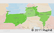 Political Shades 3D Map of Para, lighten