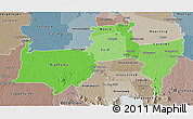 Political Shades 3D Map of Para, semi-desaturated