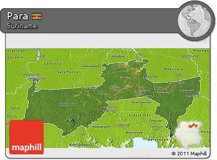 Satellite 3D Map of Para, physical outside