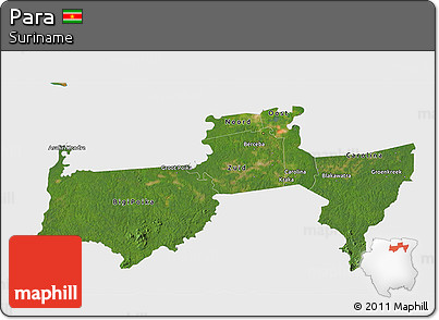 Satellite 3D Map of Para, single color outside