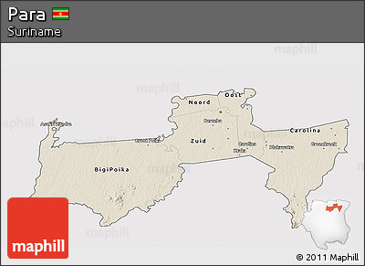 Shaded Relief 3D Map of Para, cropped outside