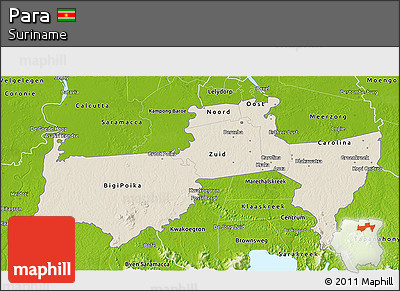 Shaded Relief 3D Map of Para, physical outside