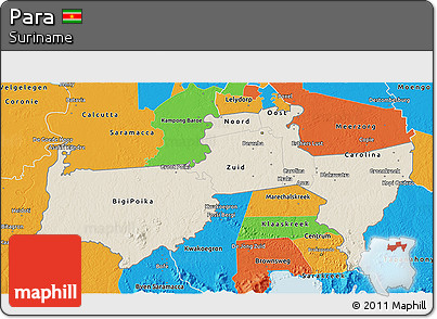 Shaded Relief 3D Map of Para, political outside
