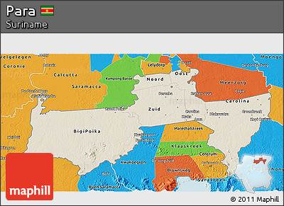 Shaded Relief 3D Map of Para, political outside