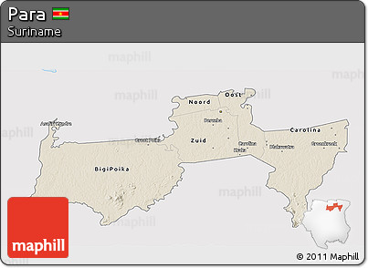 Shaded Relief 3D Map of Para, single color outside