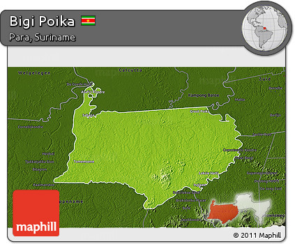 Physical 3D Map of Bigi Poika, darken