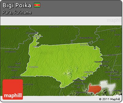 Physical 3D Map of Bigi Poika, darken