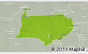 Physical 3D Map of Bigi Poika, lighten, semi-desaturated