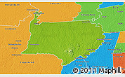 Physical 3D Map of Bigi Poika, political outside
