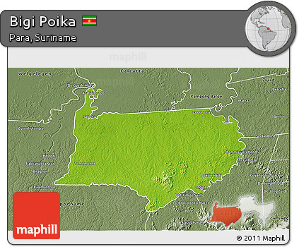 Physical 3D Map of Bigi Poika, semi-desaturated