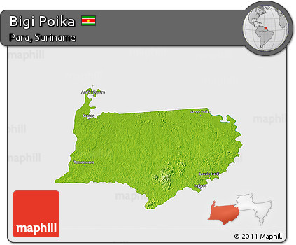 Physical 3D Map of Bigi Poika, single color outside