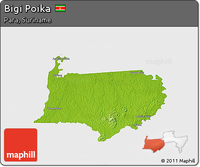 Physical 3D Map of Bigi Poika, single color outside
