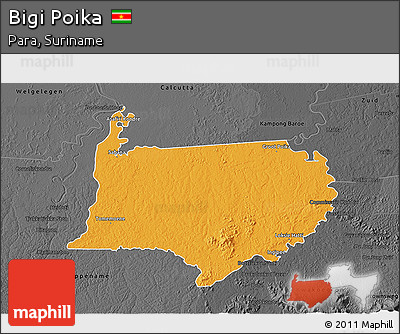 Political 3D Map of Bigi Poika, darken, desaturated