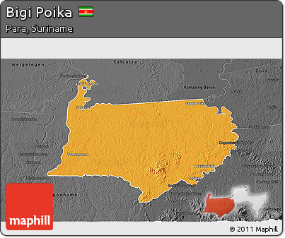 Political 3D Map of Bigi Poika, darken, desaturated