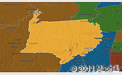 Political 3D Map of Bigi Poika, darken