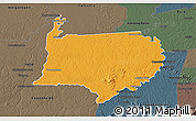 Political 3D Map of Bigi Poika, darken, semi-desaturated