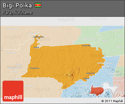 Political 3D Map of Bigi Poika, lighten