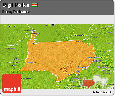 Political 3D Map of Bigi Poika, physical outside