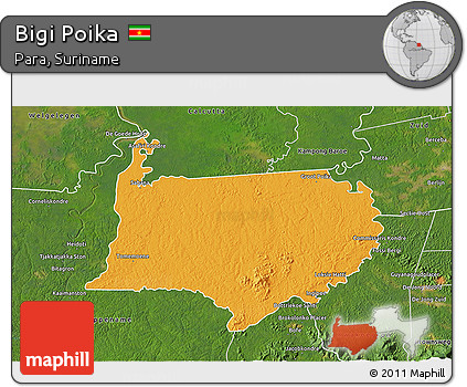 Political 3D Map of Bigi Poika, satellite outside