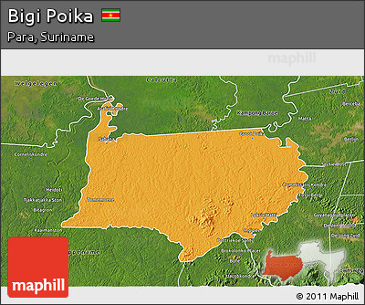 Political 3D Map of Bigi Poika, satellite outside