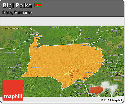 Political 3D Map of Bigi Poika, satellite outside