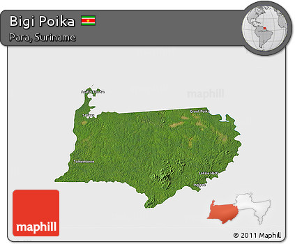 Satellite 3D Map of Bigi Poika, single color outside