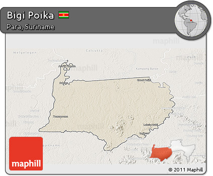Shaded Relief 3D Map of Bigi Poika, lighten