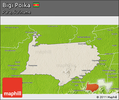 Shaded Relief 3D Map of Bigi Poika, physical outside
