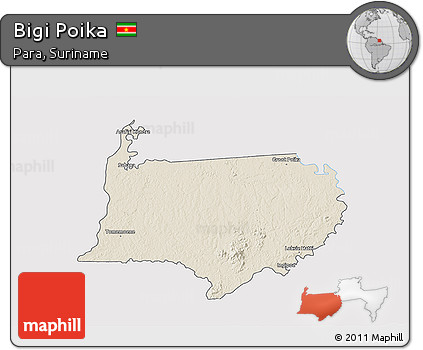 Shaded Relief 3D Map of Bigi Poika, single color outside