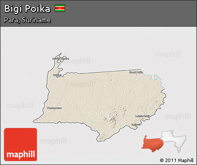 Shaded Relief 3D Map of Bigi Poika, single color outside
