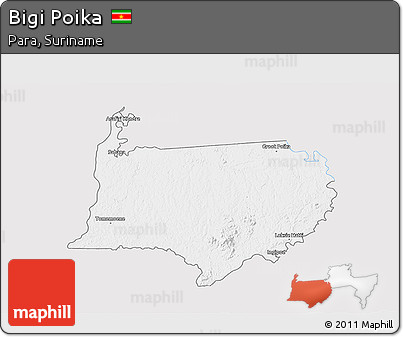 Silver Style 3D Map of Bigi Poika, single color outside
