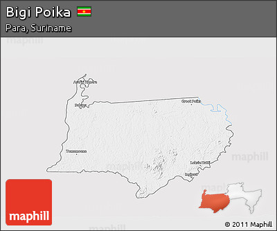 Silver Style 3D Map of Bigi Poika, single color outside
