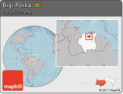 Gray Location Map of Bigi Poika, highlighted country, within the entire country, hill shading