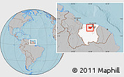 Gray Location Map of Bigi Poika, highlighted country, highlighted parent region, hill shading