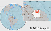 Gray Location Map of Bigi Poika, highlighted country, hill shading