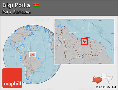 Gray Location Map of Bigi Poika, hill shading