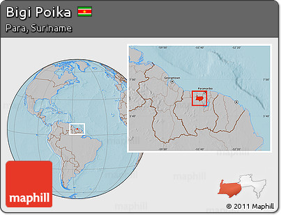 Gray Location Map of Bigi Poika, hill shading