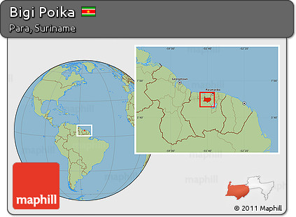 Savanna Style Location Map of Bigi Poika