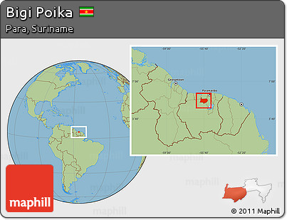 Savanna Style Location Map of Bigi Poika