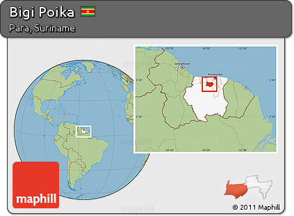 Savanna Style Location Map of Bigi Poika, highlighted country, within the entire country